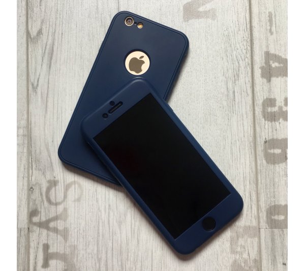 360° kryt silikónový iPhone 6/6S - modrý (Dark blue)